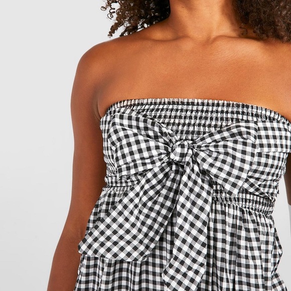 Gingham knot front maxi dress - Picture 3 of 9